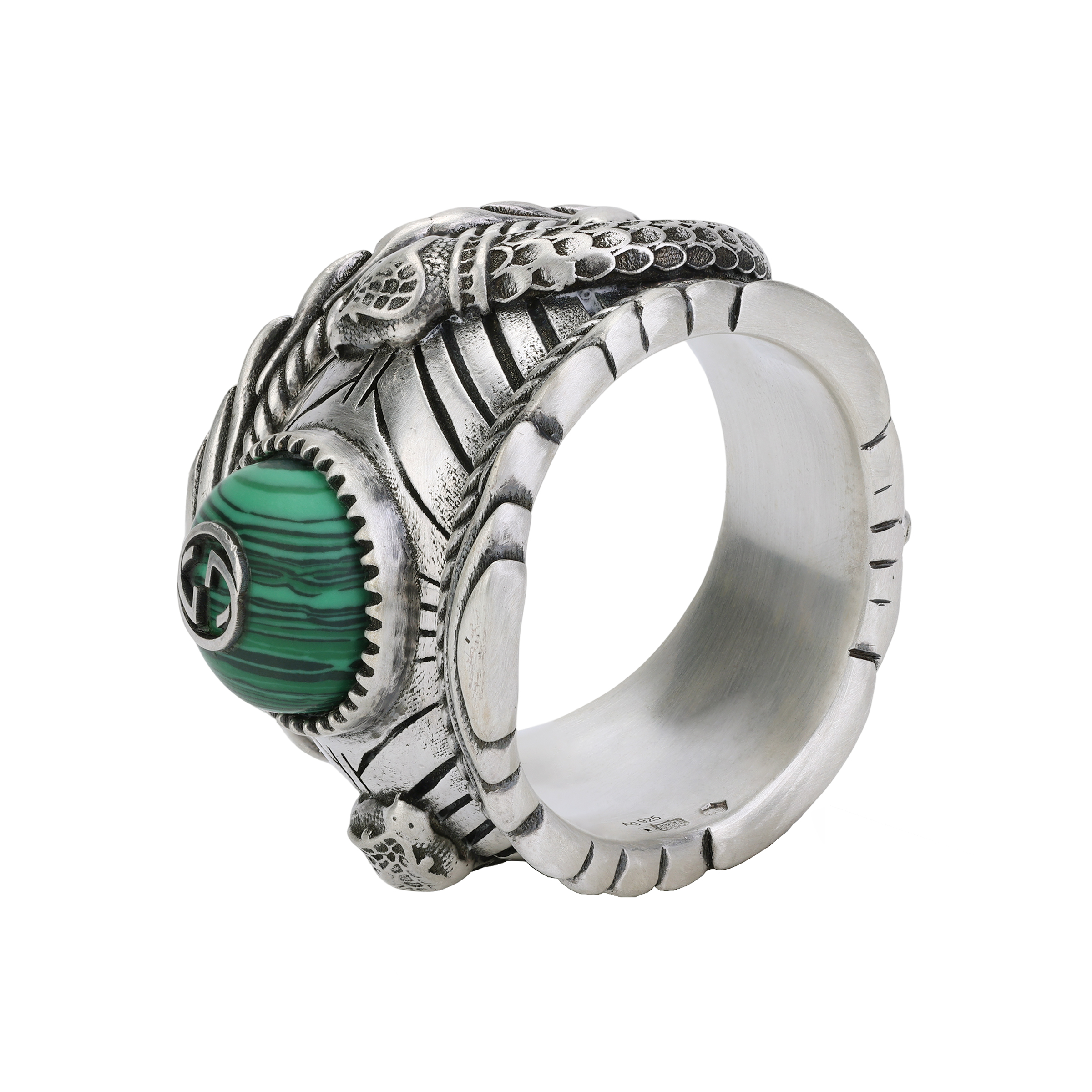 GUCCI Garden Letter 925 Sterling Silver Ring for Men Silver 499007-08349-4401