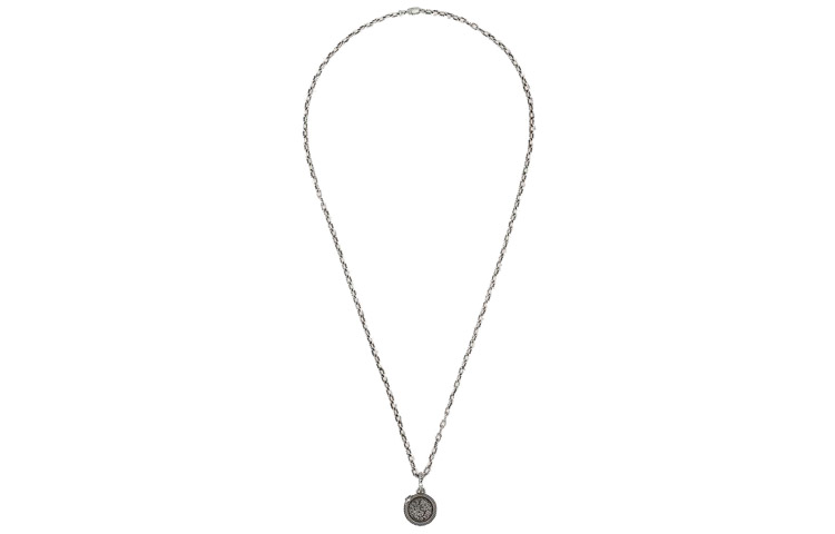 GUCCI Garden Peacock Green Resin Gemstone 925 Silver Necklace Unisex Silver 577429-08349-4401 圖 4