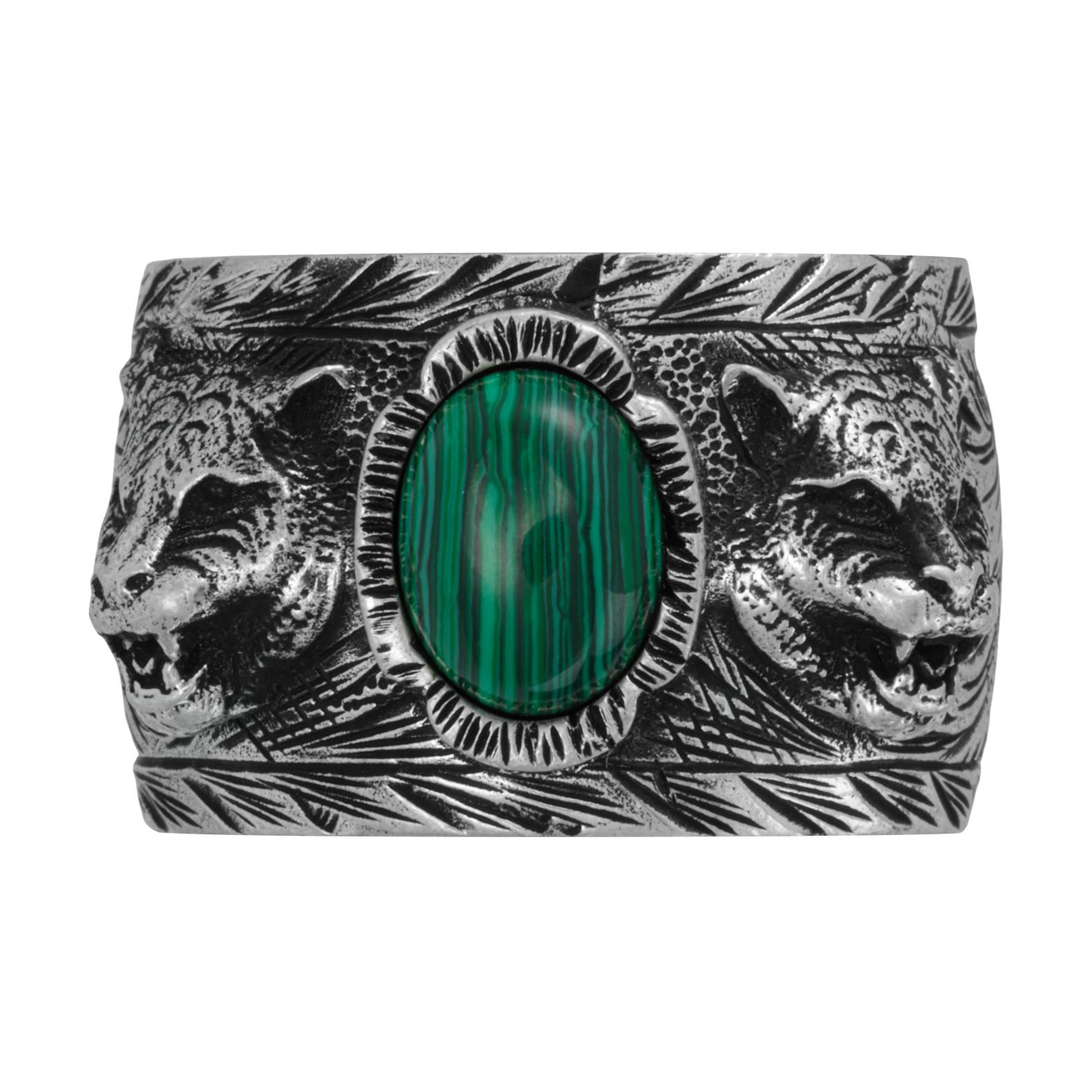 GUCCI Garden Series 925 Silver Ring with Tiger Head 461991-08349-4401