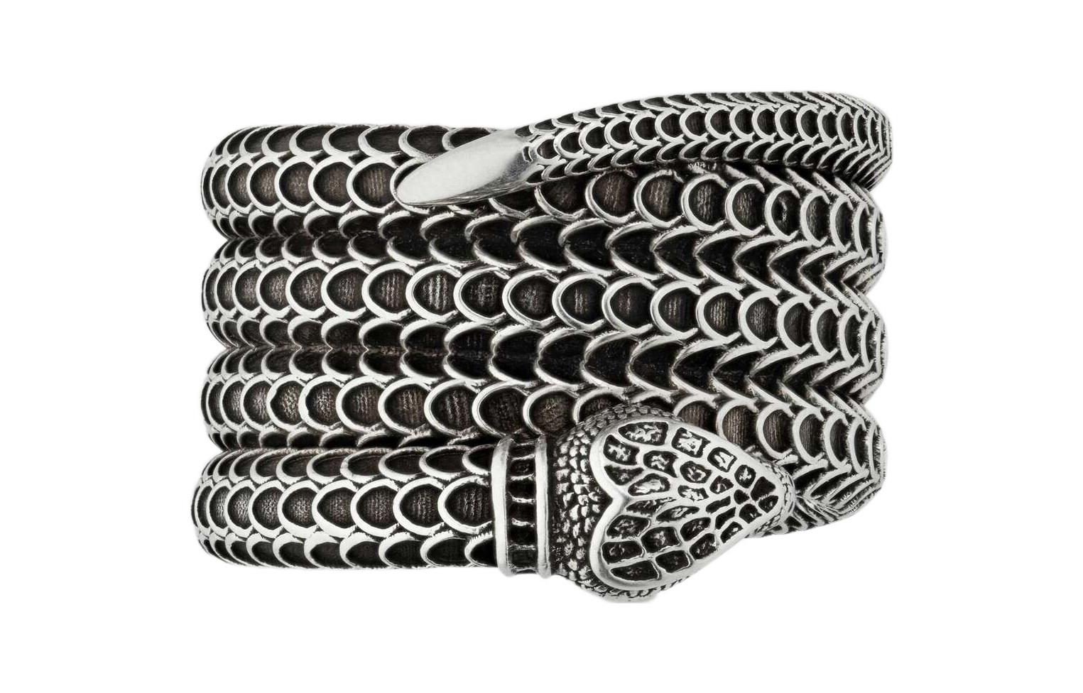 GUCCI Garden Series 925 Silver Snake Ring Unisex Couple Jewelry. 577292-J8400-0811