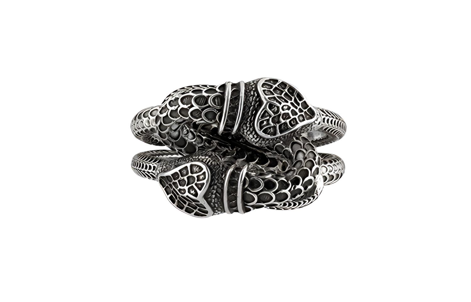 GUCCI Garden Silver Snake Ring Unisex Sterling Silver Jewelry 525177-J8400-0811