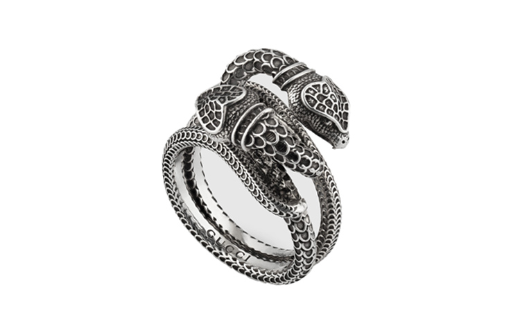 Lookbook GUCCI花园系列银蛇戒指 男女通用 纯银首饰 525177-J8400-0811