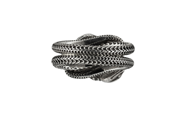 Shop GUCCI花园系列银蛇戒指 男女通用 纯银首饰 525177-J8400-0811