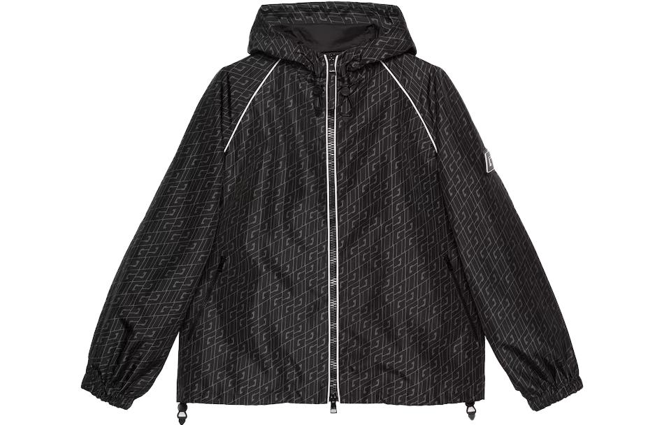 Gucci Geometric Print Full-Zip Hoodie Jacket Black 761544-ZAOSZ-1124