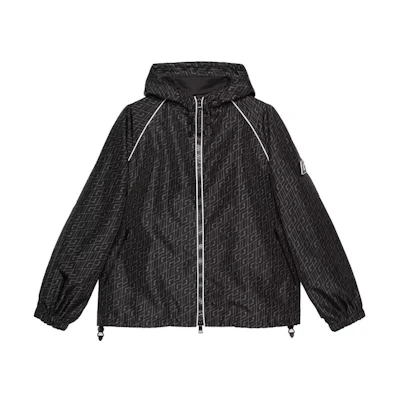 Gucci Geometric Print Full-Zip Hoodie Jacket Black 761544-ZAOSZ-1124