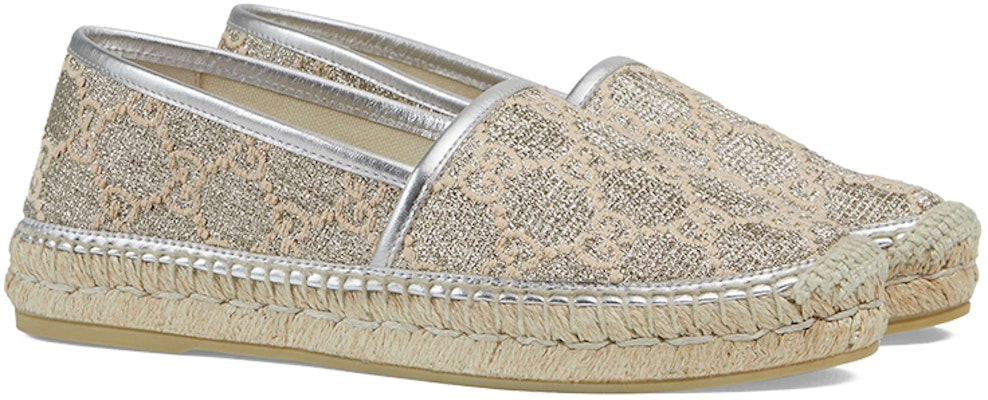Gucci GG "Silver Lurex Espadrille Wanita" 619960-2AW10-1090 Order Gucci GG "Silver Lurex Espadrille Wanita" 619960-2AW10-1090