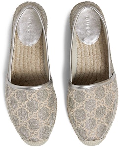 Gucci GG 'Silver Lurex Espadrille Wanita' 619960-2AW10-1090 Shop Gucci GG 'Silver Lurex Espadrille Wanita' 619960-2AW10-1090