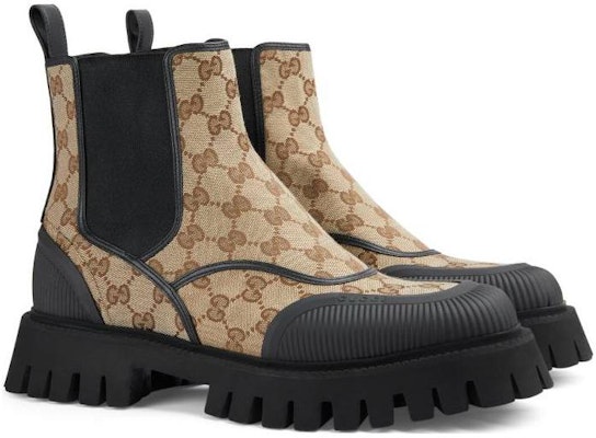 Gucci GG Ankle Boot 'Beige Ebony' 739777-FABSQ-9751 Lookbook Gucci GG Ankle Boot 'Beige Ebony' 739777-FABSQ-9751