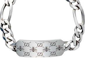 Shop GUCCI GG Bee Engraved 925 Silver Bracelet Unisex 728264 J8400 0728
