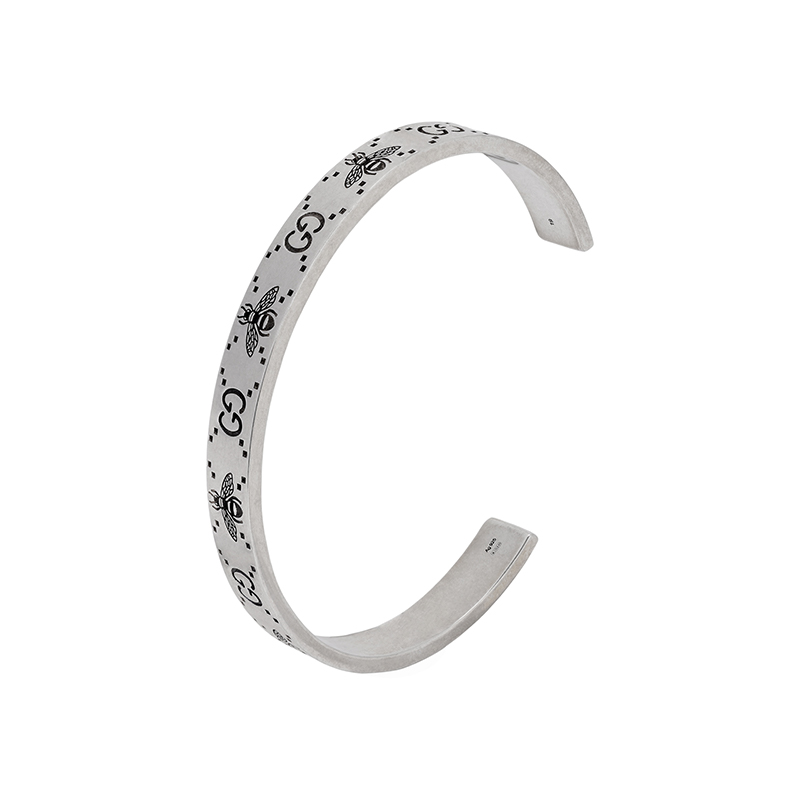 Shop Pulsera GUCCI GG Abeja Plata 925 Grabada Unisex Estilo Pareja - Plata. 728296 J8400 0728