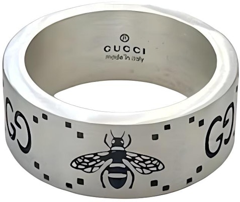 GUCCI GG Bee Engraved 925 Silver Unisex Ring. 728304 J8400 0728 Buy GUCCI GG Bee Engraved 925 Silver Unisex Ring. 728304 J8400 0728