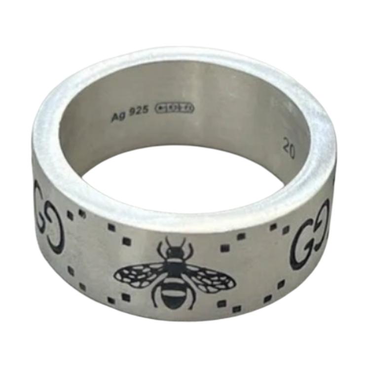 Lookbook Cincin Unisex Perak 925 GUCCI GG Bee Terukir. 728304 J8400 0728
