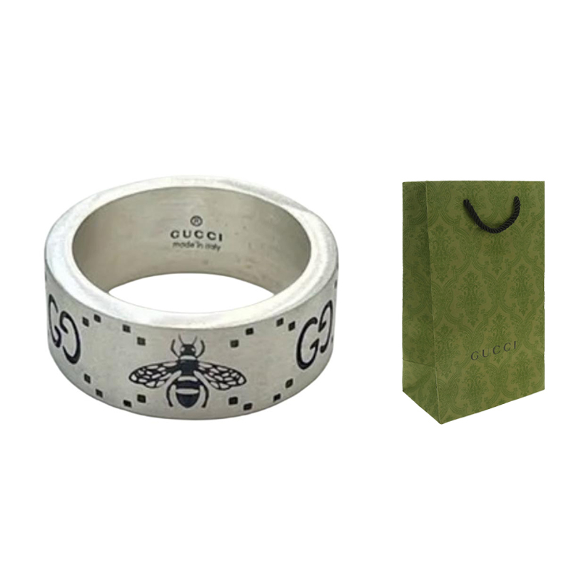 Shop Cincin Unisex Perak 925 GUCCI GG Bee Terukir. 728304 J8400 0728