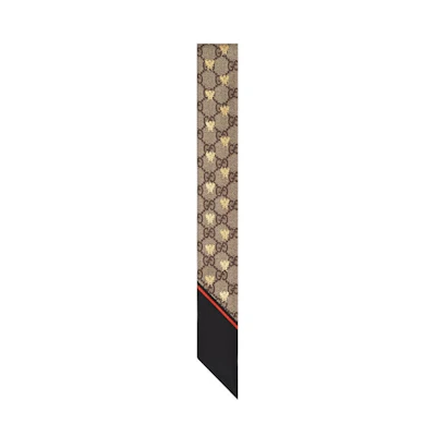 Gucci GG Bees Silk Neck Bow Black