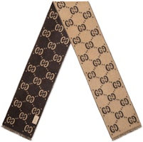 GUCCI GG Beige and Dark Brown Wool Knit Scarf for Kids. 6818884k2009764 GUCCI GG Beige and Dark Brown Wool Knit Scarf for Kids. 6818884k2009764