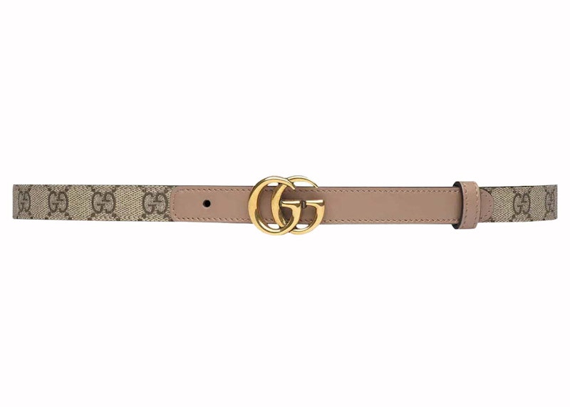Gucci GG Buckle Marmont Thin Belt Pink/Beige
