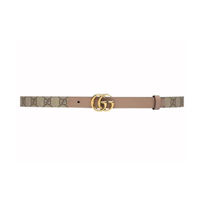 Gucci GG Buckle Marmont Thin Belt Pink/Beige