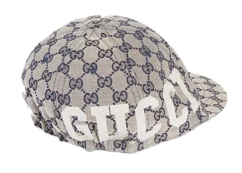 Lookbook 古驰 GG 帆布棒球帽 米色/海军蓝
