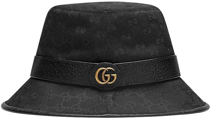 Gucci GG Canvas Bucket Hat with Double G Black Order Gucci GG Canvas Bucket Hat with Double G Black