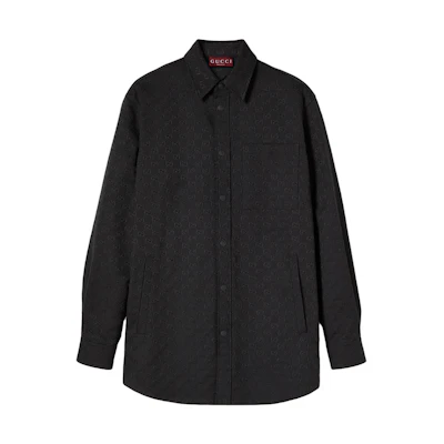 Gucci GG Canvas Logo Long Sleeve Shirt Black 2024 Pre-Fall Collection 794906-ZAF4S-1000