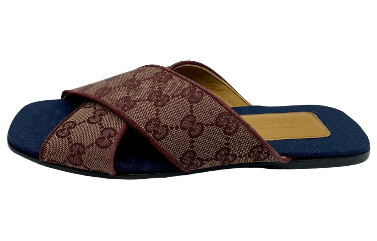 Gucci GG Canvas Open-Toe Slide 'Red Brown' 574863-G1710-9865