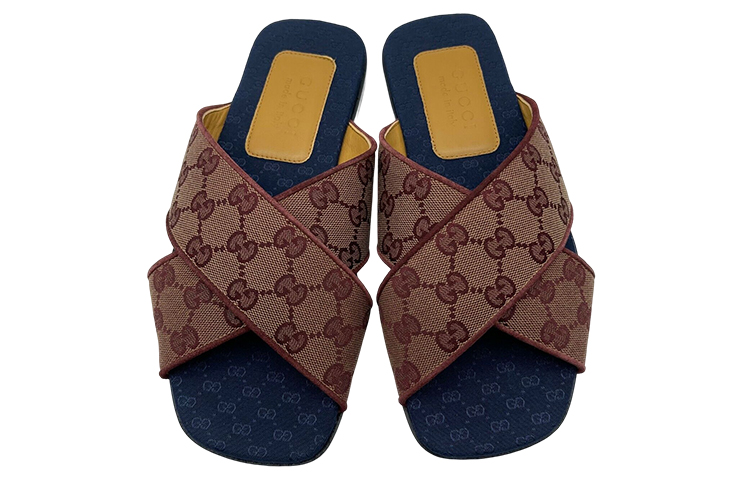 Shop Gucci GG Kanvas Sandal Terbuka 'Merah Coklat' 574863-G1710-9865