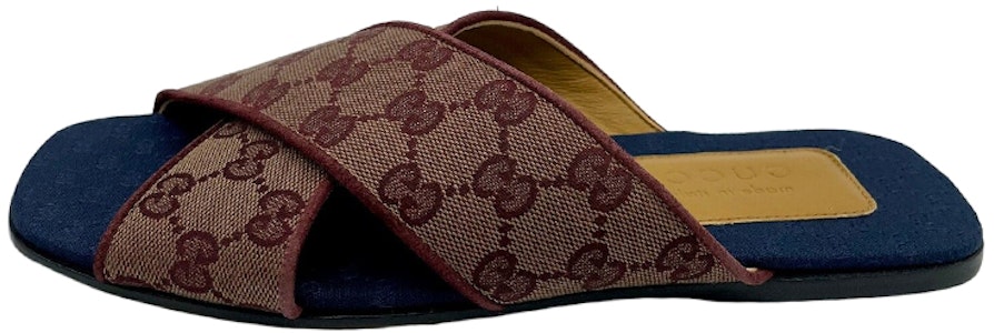 구찌 GG 캔버스 오픈토 슬라이드 '레드 브라운' 574863-G1710-9865 Buy 구찌 GG 캔버스 오픈토 슬라이드 '레드 브라운' 574863-G1710-9865