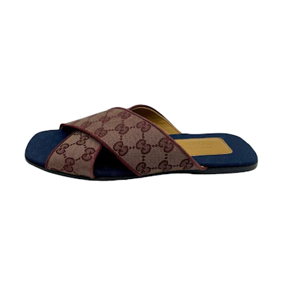 Gucci GG Canvas Open-Toe Slide 'Red Brown'
