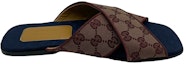 Order Gucci GG Kanvas Selipar Hujung Terbuka 'Merah Coklat' 574863-G1710-9865