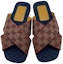 Shop Gucci GG Kanvas Selipar Hujung Terbuka 'Merah Coklat' 574863-G1710-9865