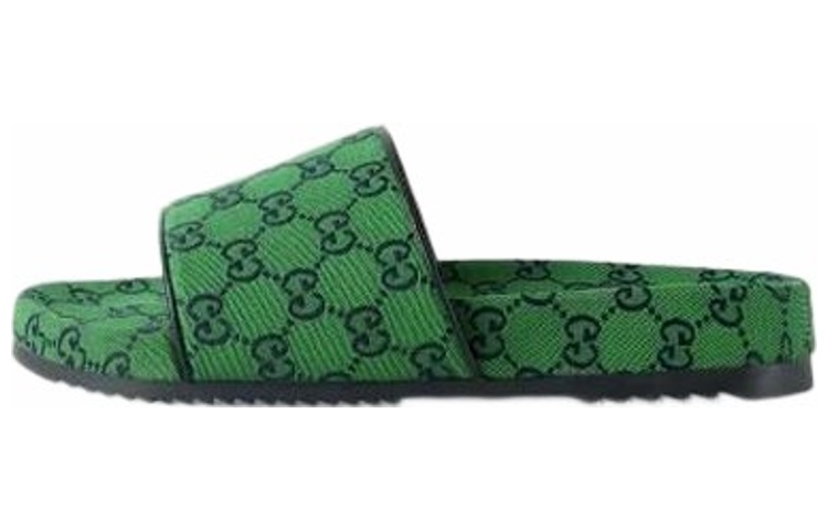 Gucci GG Canvas Slide Green Monogram 663660-9SFV0-3360
