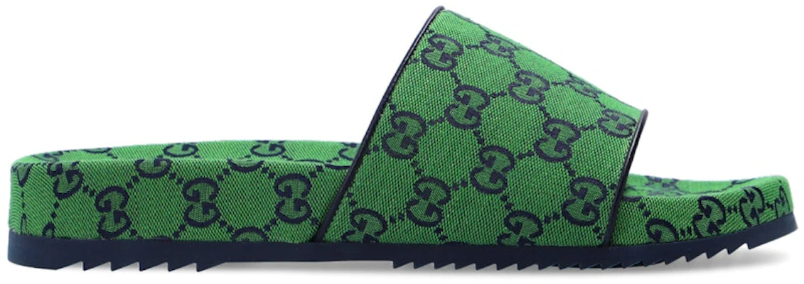 Gucci GG Canvas Slide Green Monogram 663660-9SFV0-3360 Buy Gucci GG Canvas Slide Green Monogram 663660-9SFV0-3360