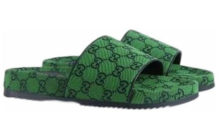 Order Gucci GG Canvas Slide Green Monogram 663660-9SFV0-3360