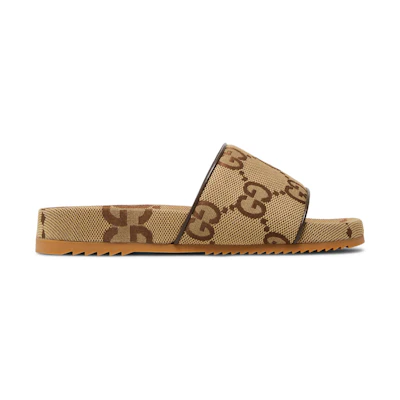 Gucci GG Canvas Slide Sandal 'Camel Monogram'