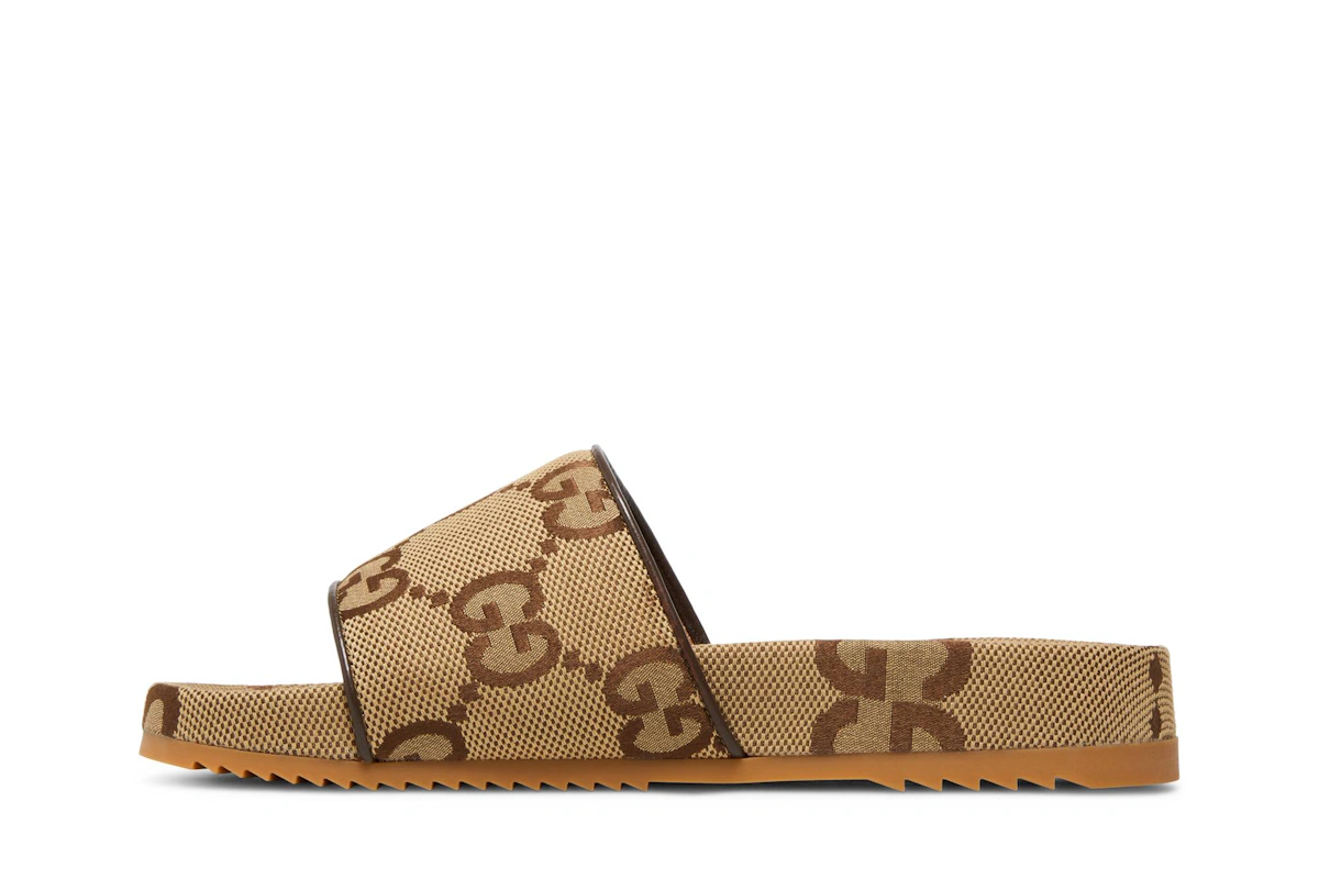 Gucci GG Canvas Slide Sandal 'Camel Monogram'