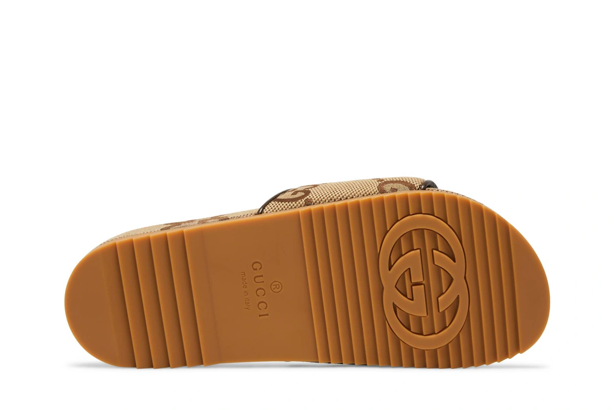 Gucci GG Canvas Slide Sandal 'Camel Monogram'