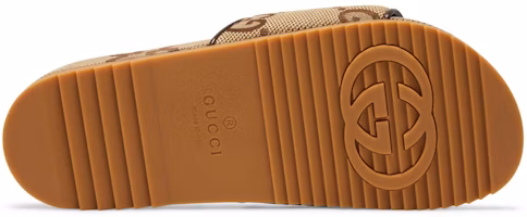 Purchase GUCCI 古馳 雙G圖案帆布涼拖 駝色