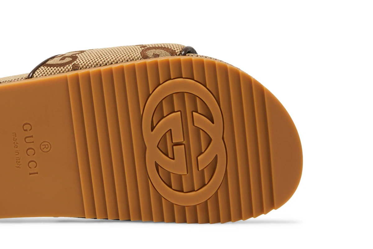Gucci GG Canvas Slide Sandal 'Camel Monogram'