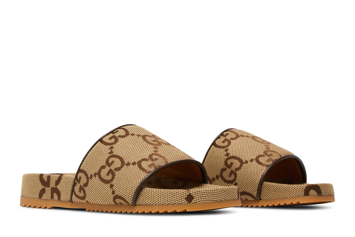 Gucci GG Canvas Slide Sandal 'Camel Monogram'