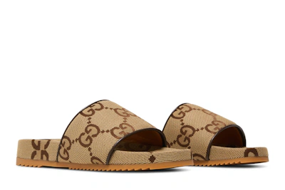 Gucci GG Canvas Slide Sandal 'Camel Monogram'