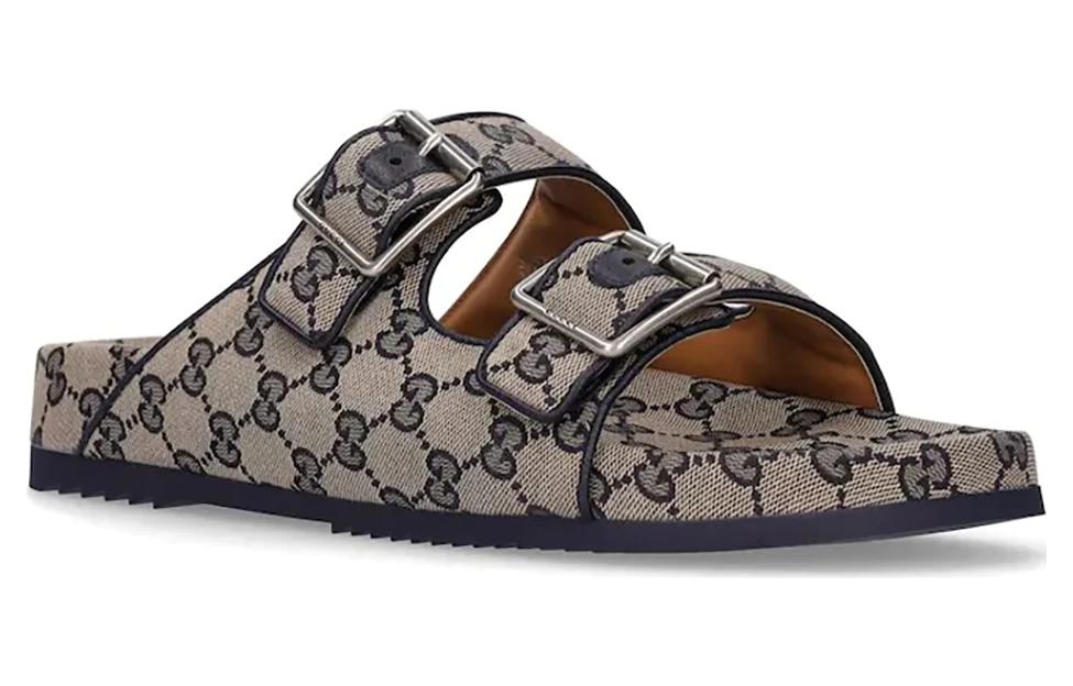 Lookbook Gucci GG Canvas Slides 'Beige Blue' 698705-2HK60-4061