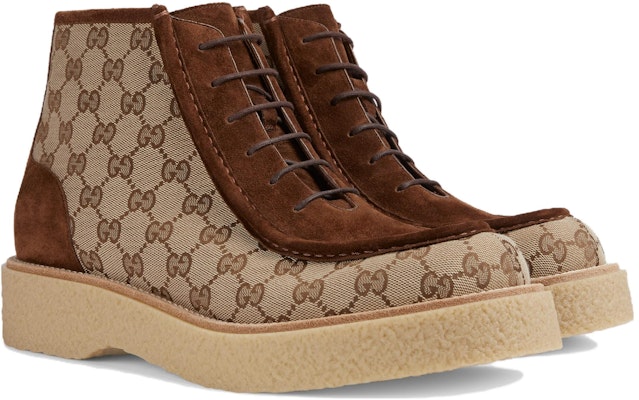 Bota Gucci GG Canvas Suede con cordones tobilleros 'Marrón' 762197-FACJX-9742 Order Bota Gucci GG Canvas Suede con cordones tobilleros 'Marrón' 762197-FACJX-9742