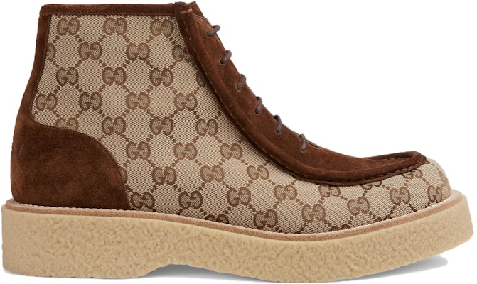 Bota Gucci GG Canvas Suede con cordones tobilleros 'Marrón' 762197-FACJX-9742 Lookbook Bota Gucci GG Canvas Suede con cordones tobilleros 'Marrón' 762197-FACJX-9742