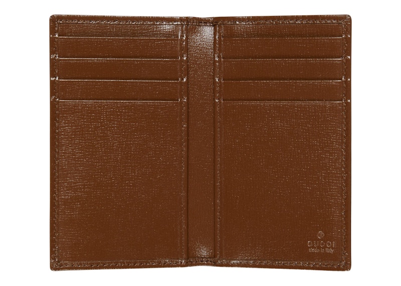 Order Gucci GG Sarung Kad dengan Interlocking G GG Supreme Beige/Ebony