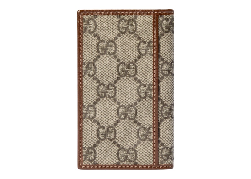 Lookbook Gucci GG Sarung Kad dengan Interlocking G GG Supreme Beige/Ebony