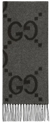 Gucci GG Cashmere Jacquard Scarf Dark Grey/Black Buy Gucci GG Cashmere Jacquard Scarf Dark Grey/Black