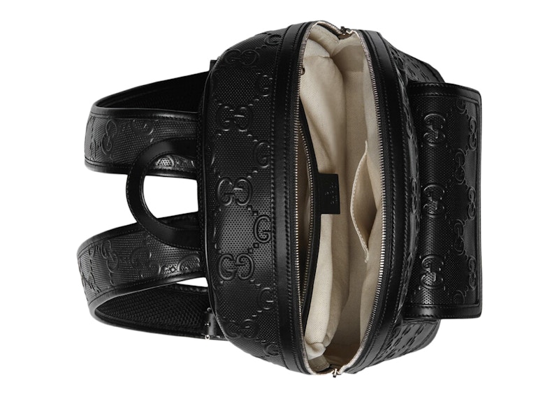 Lookbook グッチ GG エンボス バックパック ミディアム ブラック