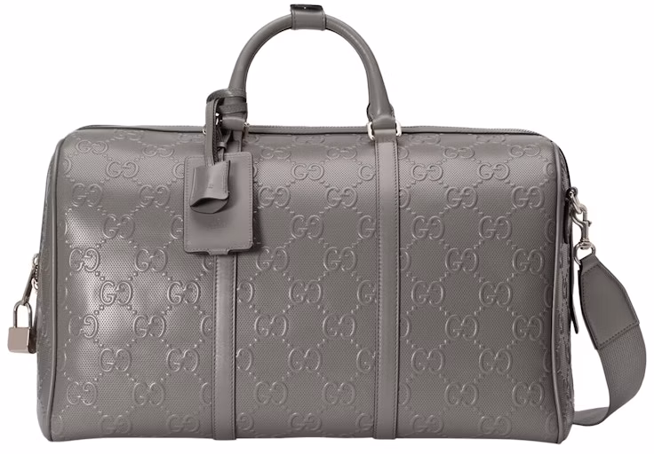 gucci-gg-embossed-duffle-bag-grey