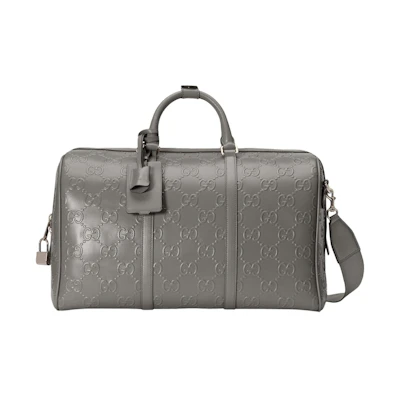 Gucci GG Embossed Duffle Bag Grey