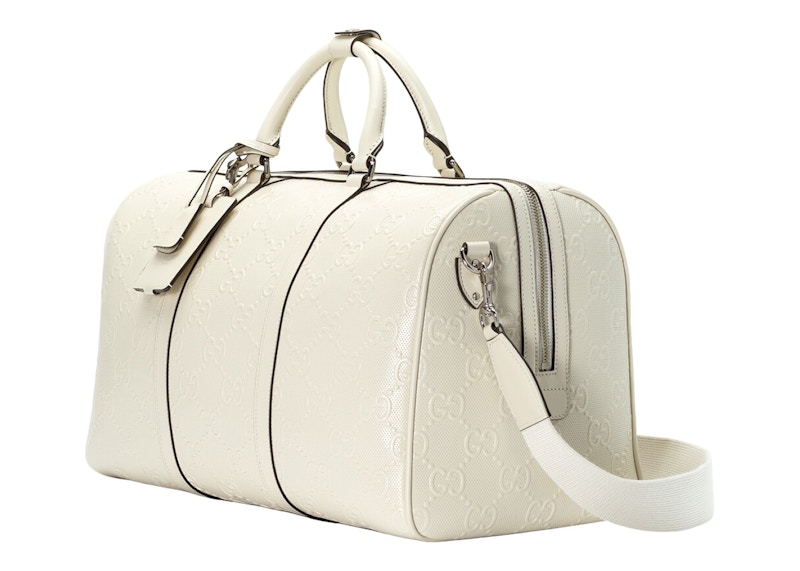 Order Beg Duffle Gucci GG Embos Putih